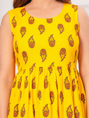 Vikanshi Classic Partywear Women Yellow Tops & Tunics (230502)
