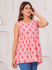 Vikanshi Classic Partywear Women Pink Tops & Tunics (230502)