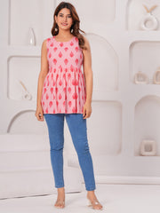 Vikanshi Classic Partywear Women Pink Tops & Tunics (230502)