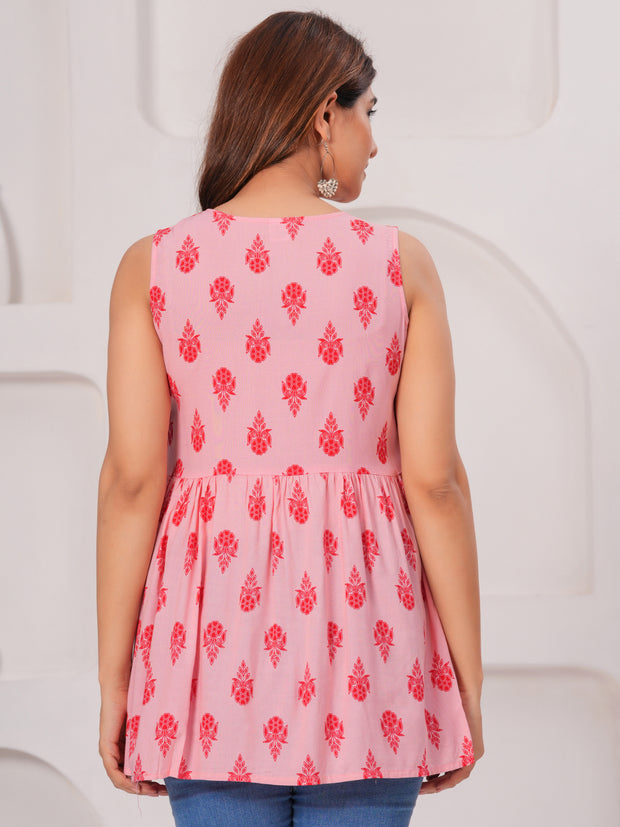 Vikanshi Classic Partywear Women Pink Tops & Tunics (230502)