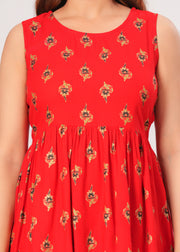 Vikanshi Classic Partywear Women Red Tops & Tunics (230502)