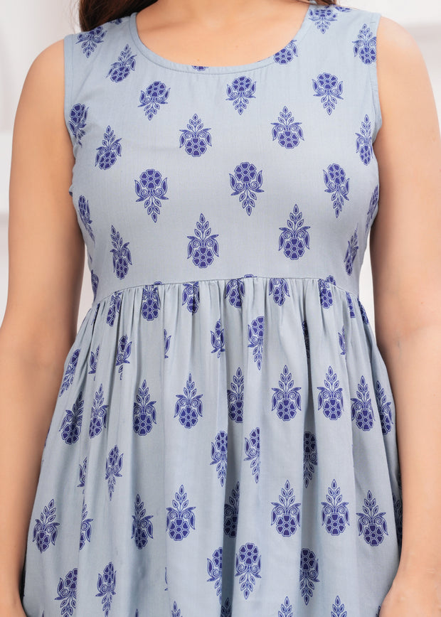 Vikanshi Classic Partywear Women Grey Tops & Tunics (230502)