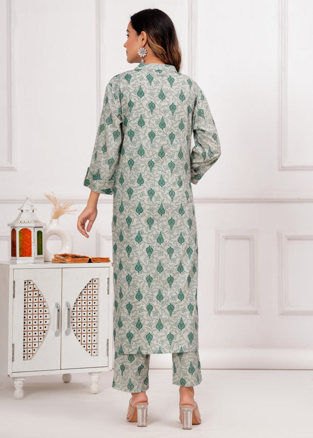 Premium rayon block printed Coord Set (240201)