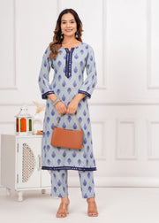 Premium rayon block printed coord set (240216)