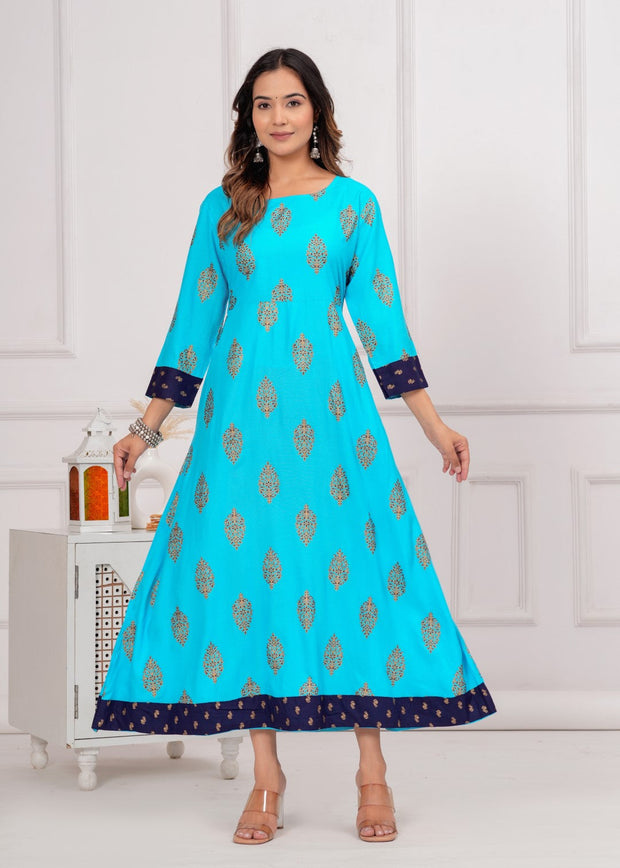 Vikanshi international premium rayon printed Dress (1127)