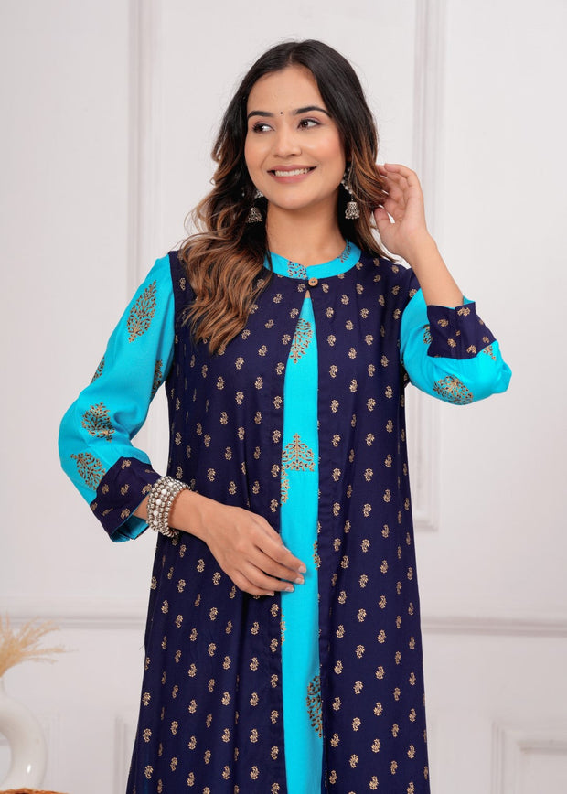 Vikanshi international premium rayon printed Dress (1127)