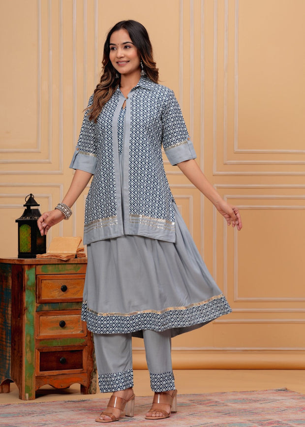 Vikanshi international rayon sleeveless coord set (1195)