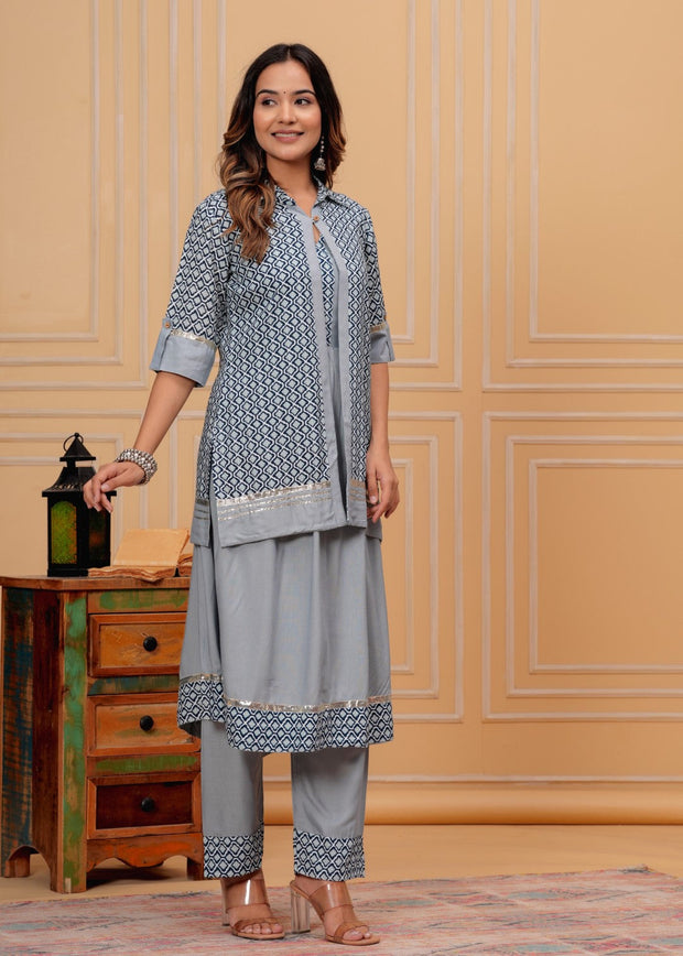 Vikanshi international rayon sleeveless coord set (1195)